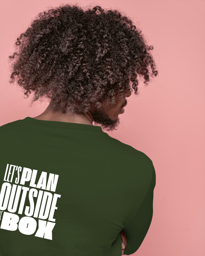 Let's Plan Outside the Box Men Heavy Cotton Tee - Motivational Graphic T-Shirt for Creative Thinkers