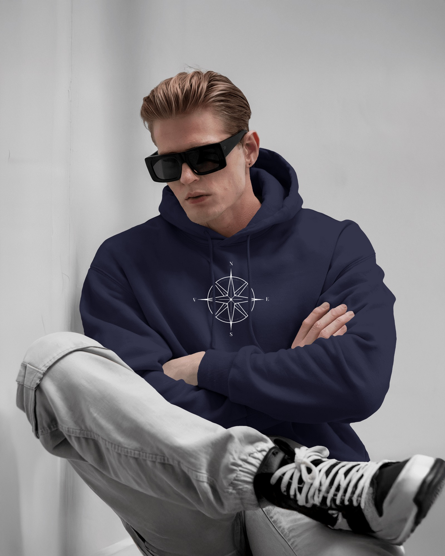 Compass Graphic Men Hoodie - Adventure Awaits Exclusives