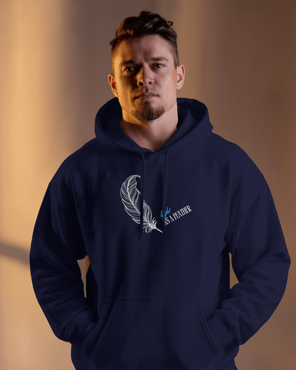 Inspirational Feather Men Heavy Blend  Hoodie- Exclusive Minimal Design