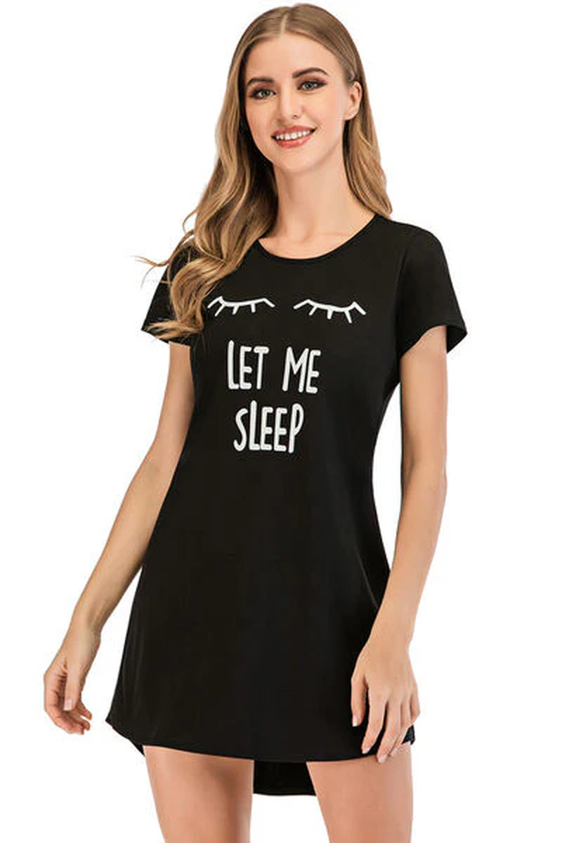 Graphic round Neck Short Sleeve Lounge Dress