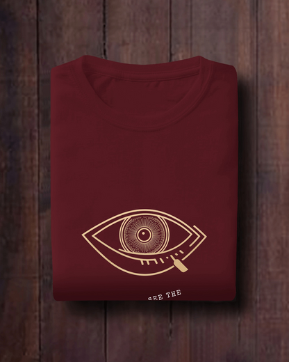 Men Exclusive Heavy Cotton Tee - See the Unseen Visionary Graphic T-Shirt