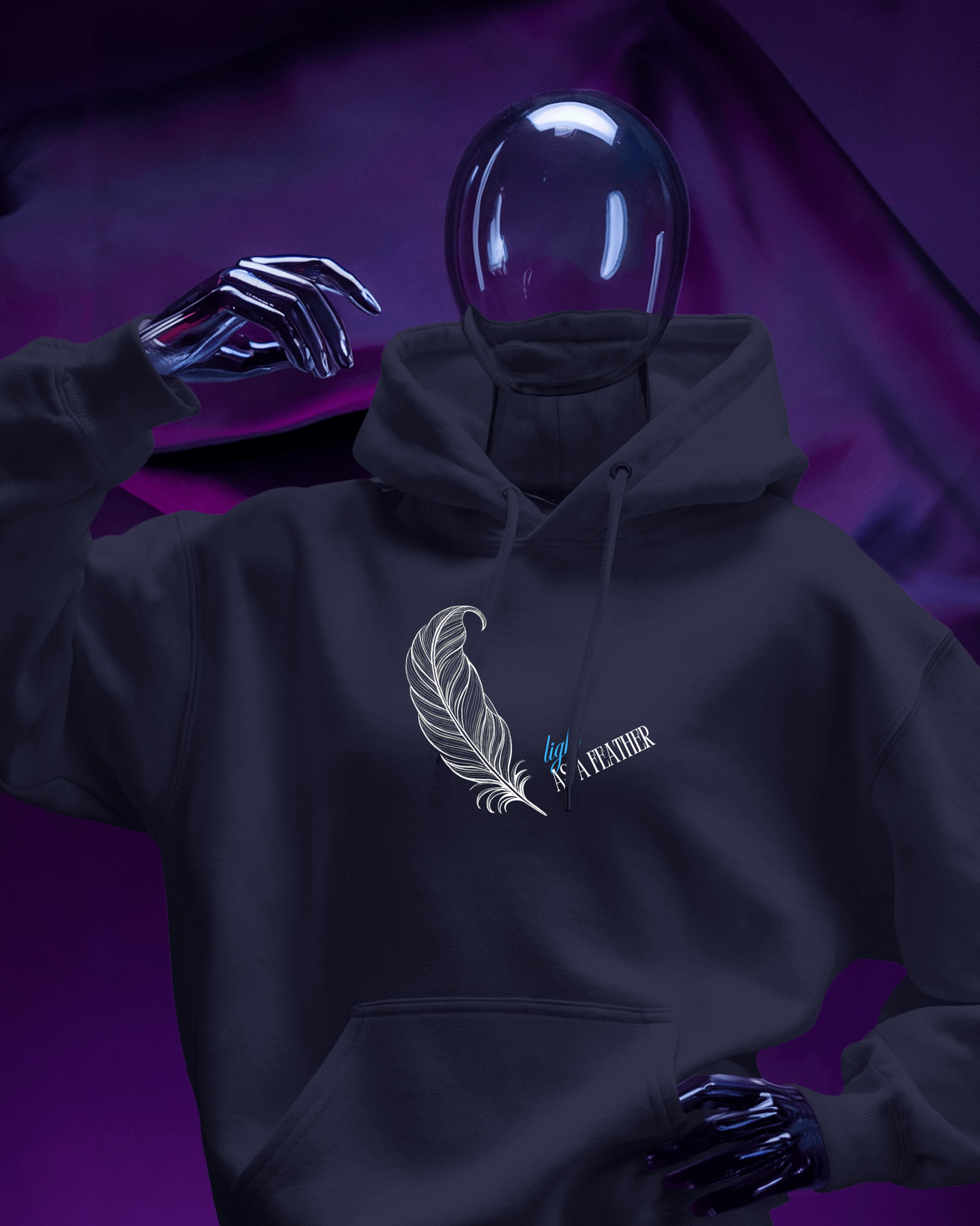 Inspirational Feather Men Heavy Blend  Hoodie- Exclusive Minimal Design