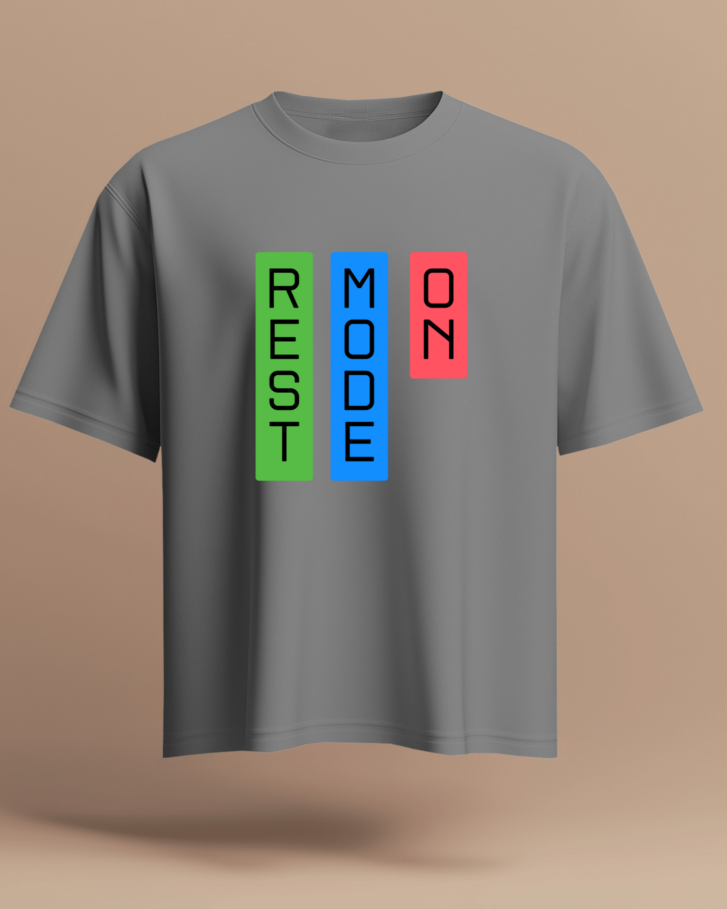 Rest Mode On Men Heavy Cotton Tee - Comfortable Relaxation T-Shirt