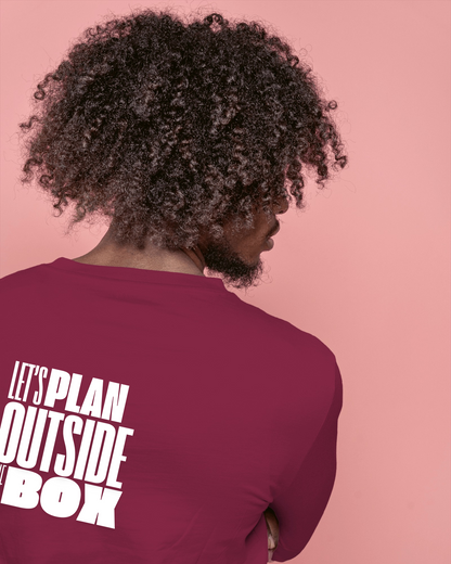 Let's Plan Outside the Box Men Heavy Cotton Tee - Motivational Graphic T-Shirt for Creative Thinkers