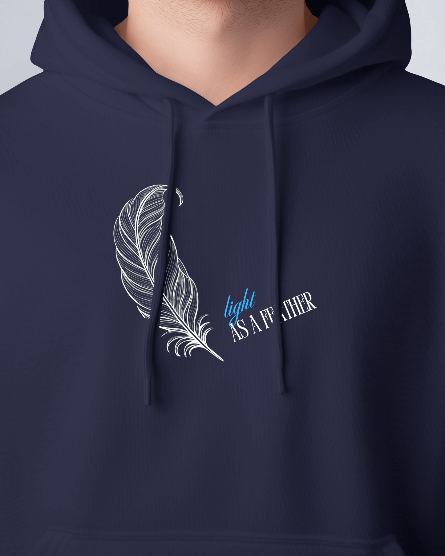 Inspirational Feather Men Heavy Blend  Hoodie- Exclusive Minimal Design