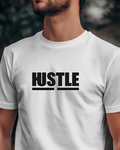 Hustle Men Heavy Cotton Tee - Motivational T-Shirt for Entrepreneurs