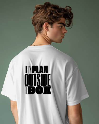 Let's Plan Outside the Box Men Heavy Cotton Tee - Motivational Graphic T-Shirt for Creative Thinkers