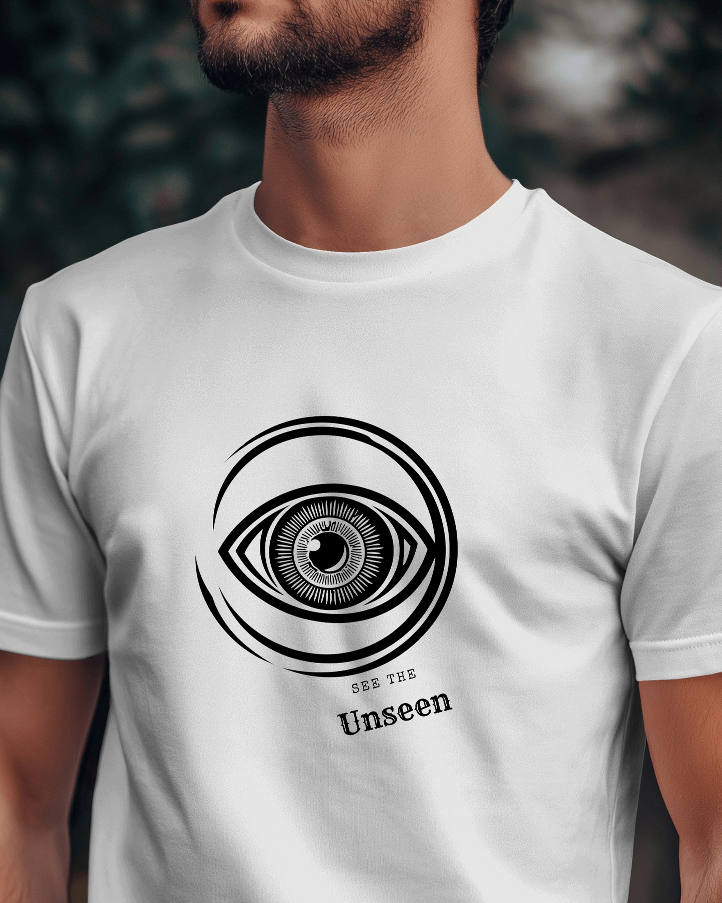 Men Exclusive Heavy Cotton Tee - See the Unseen Visionary Graphic T-Shirt