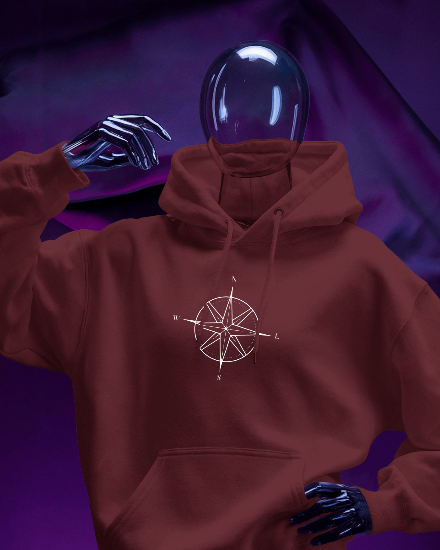 Compass Graphic Men Hoodie - Adventure Awaits Exclusives