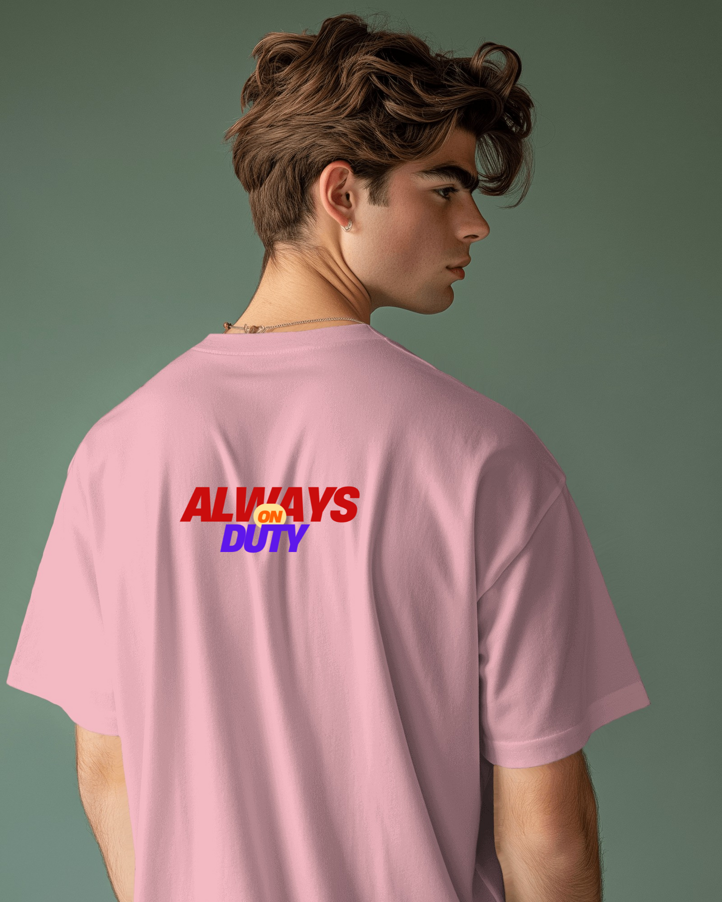 Always on Duty Men Heavy Cotton Tee - Casual Comfort for Everyday Heroes