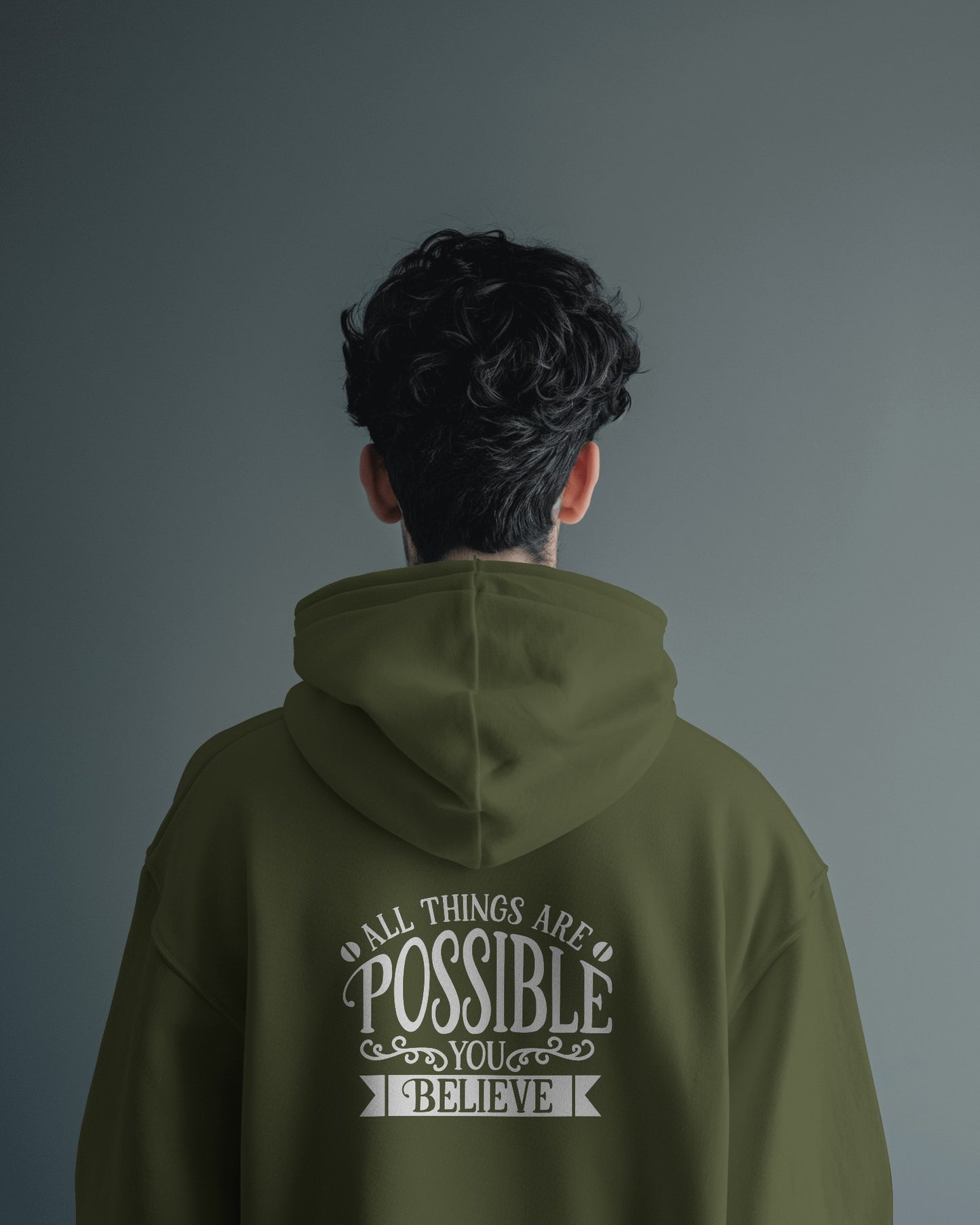 Inspirational Men's Hoodie- 'All Things Are Possible'