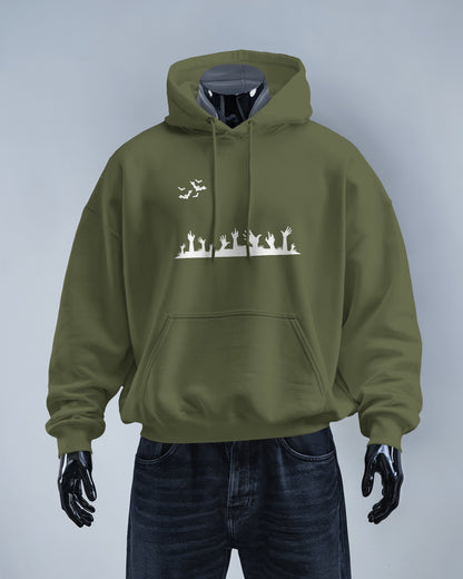 Halloween Themed Men Heavy Blend Hoodie with Spooky Design