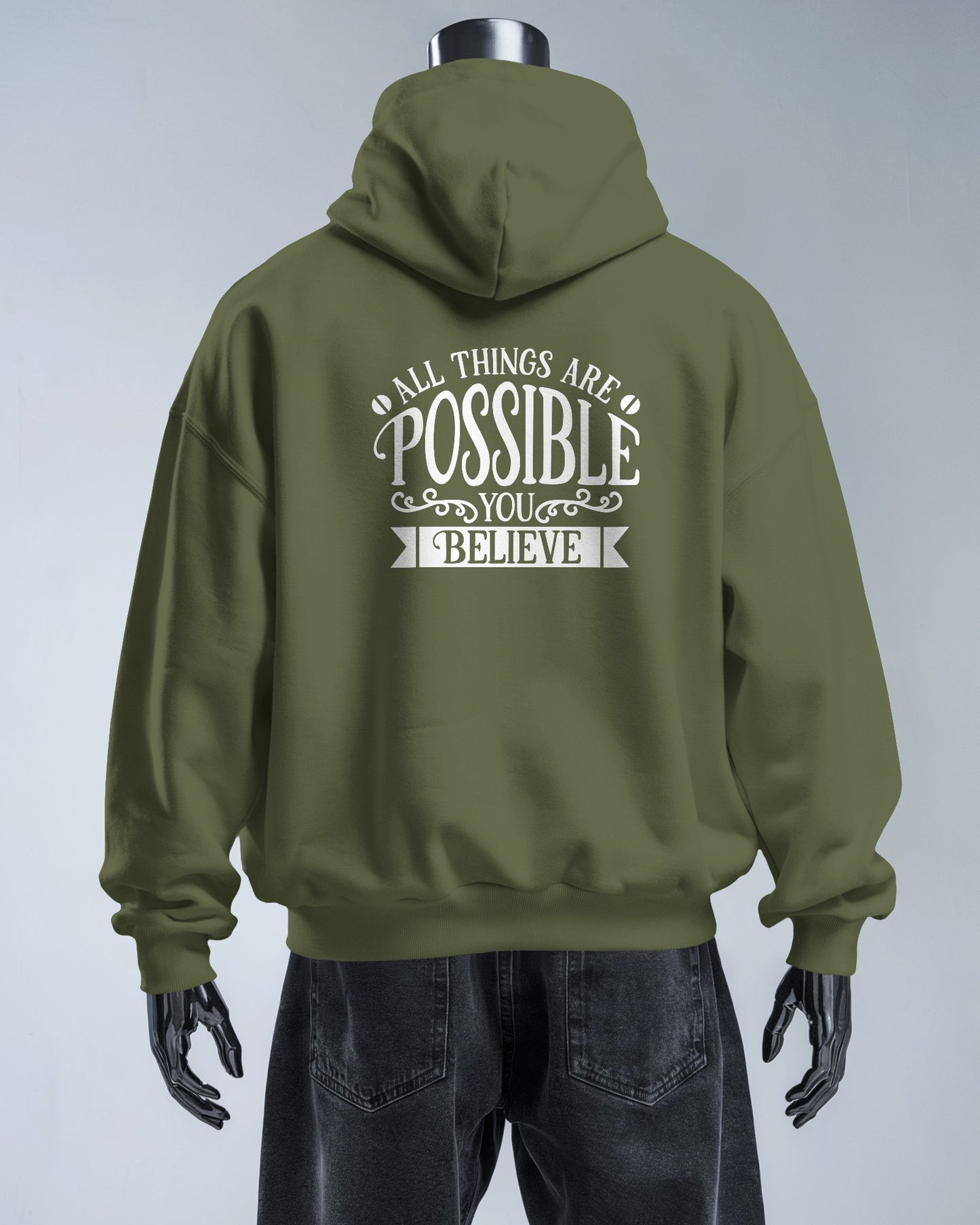 Inspirational Men's Hoodie- 'All Things Are Possible'
