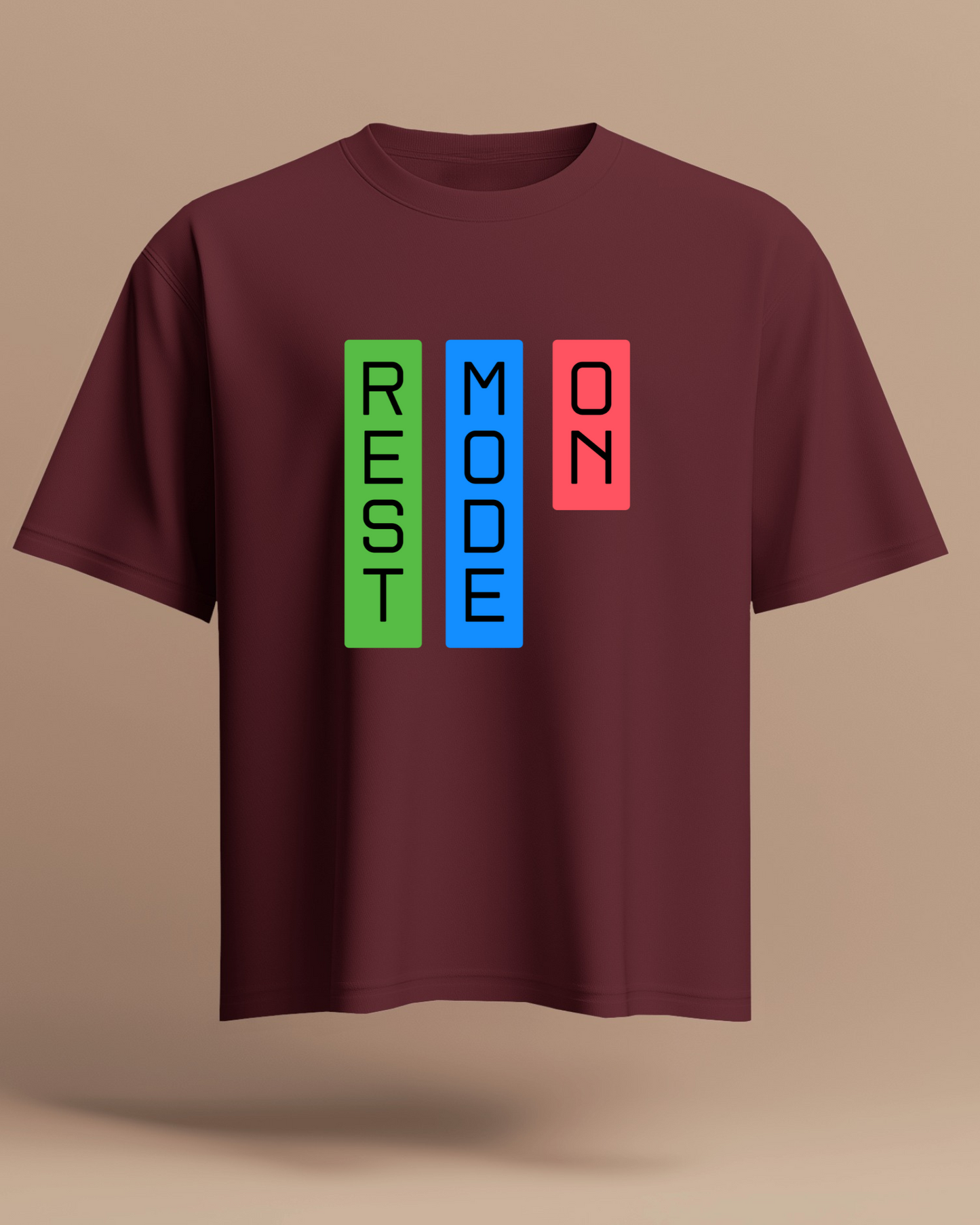 Rest Mode On Men Heavy Cotton Tee - Comfortable Relaxation T-Shirt