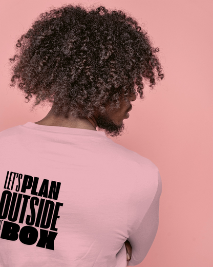 Let's Plan Outside the Box Men Heavy Cotton Tee - Motivational Graphic T-Shirt for Creative Thinkers