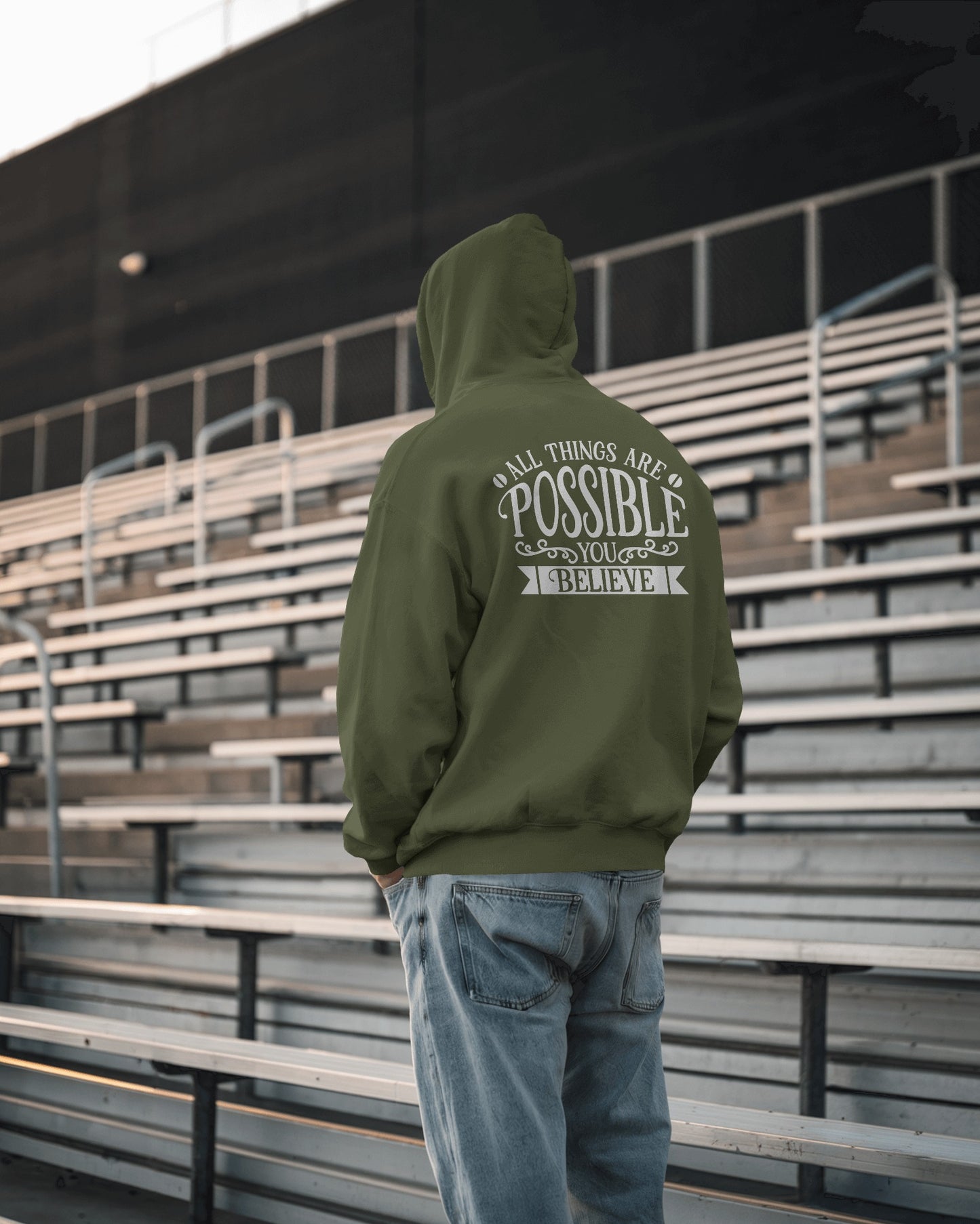 Inspirational Men's Hoodie- 'All Things Are Possible'
