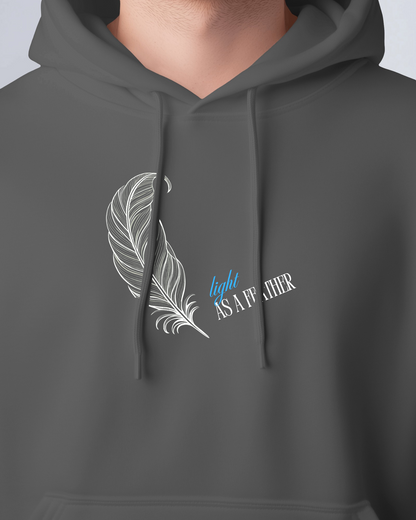 Inspirational Feather Men Heavy Blend  Hoodie- Exclusive Minimal Design