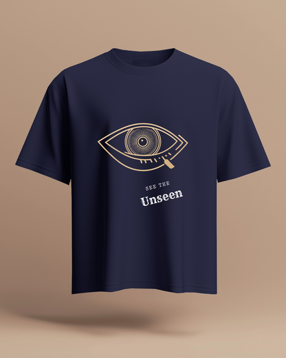 Men Exclusive Heavy Cotton Tee - See the Unseen Visionary Graphic T-Shirt