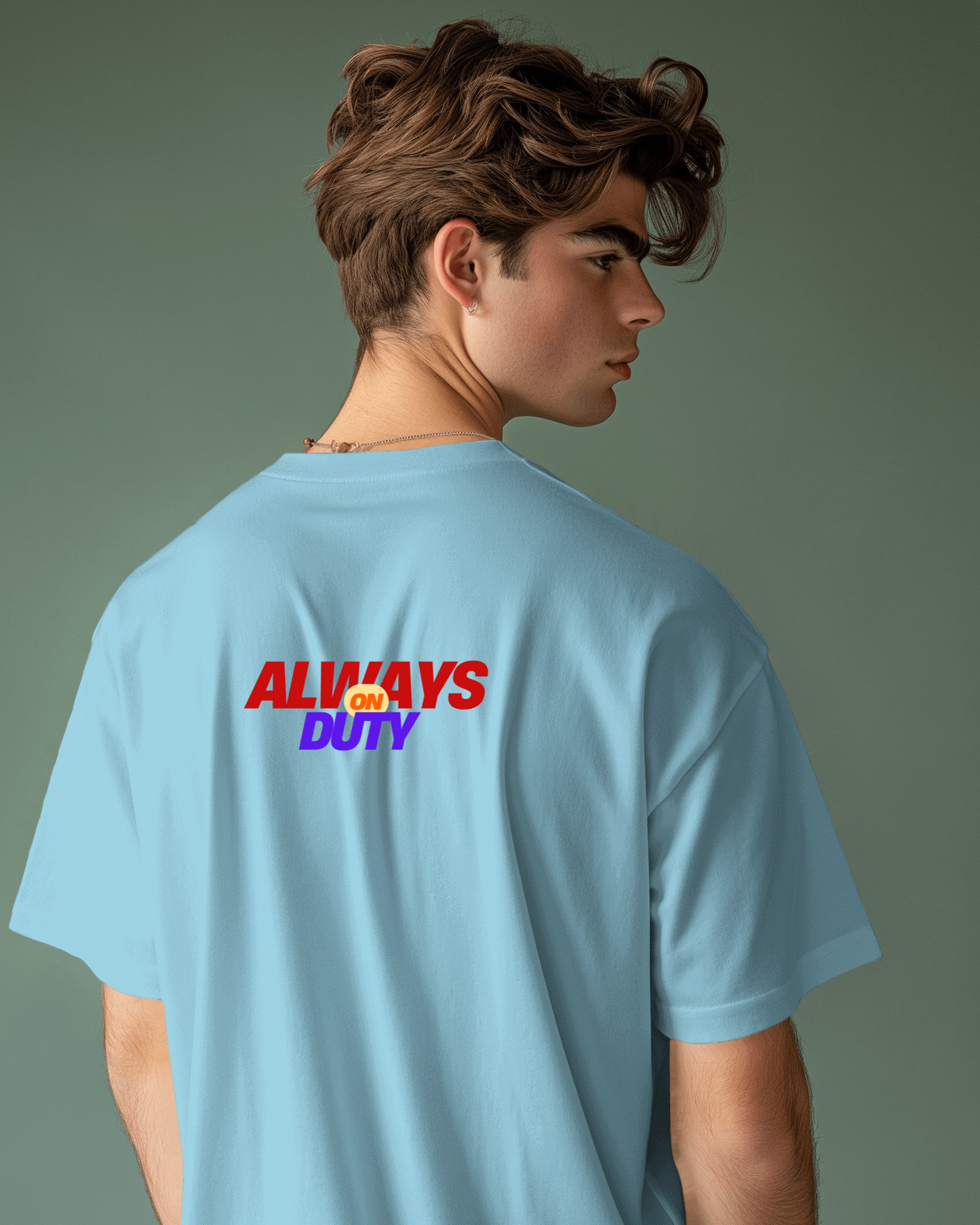 Always on Duty Men Heavy Cotton Tee - Casual Comfort for Everyday Heroes