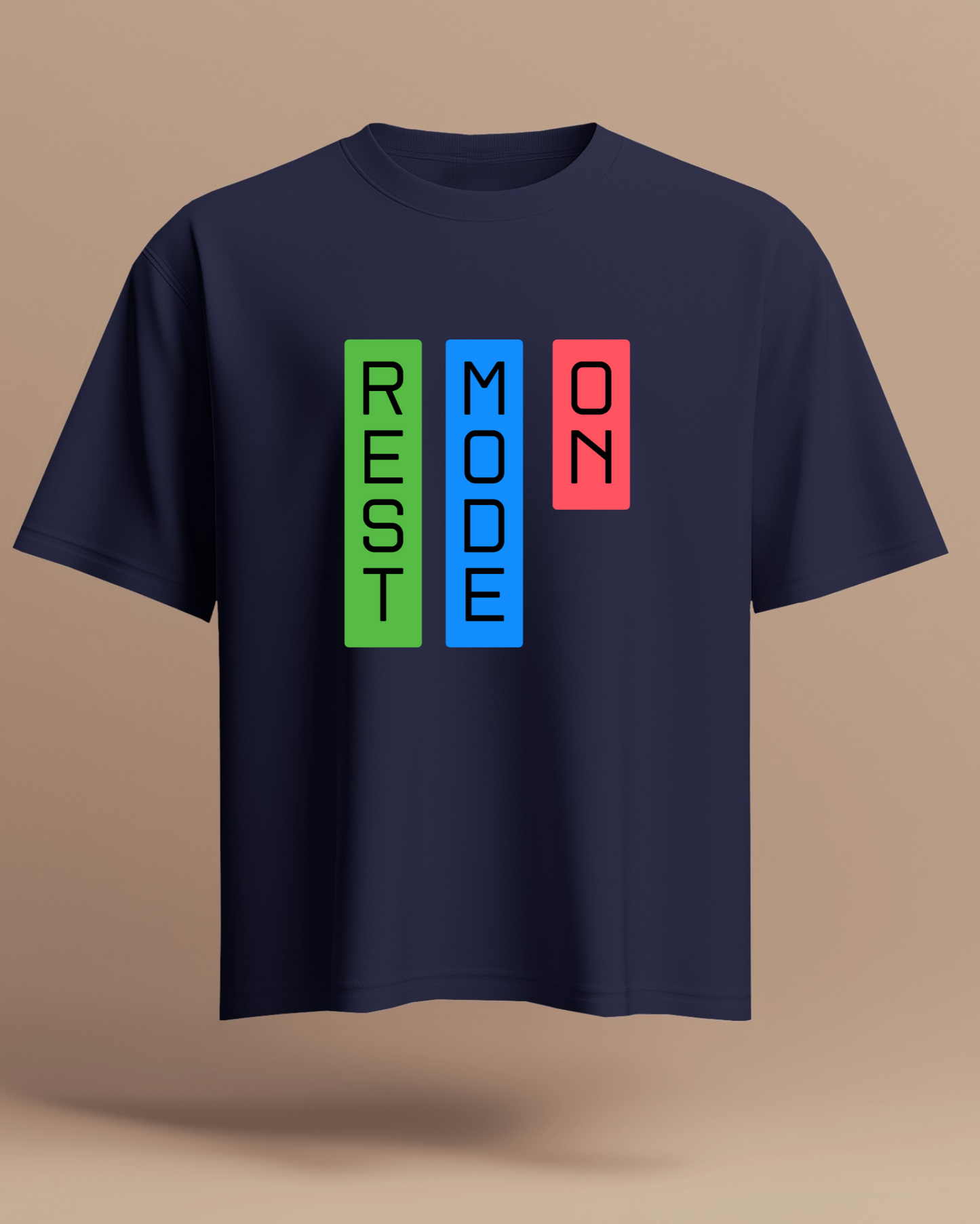 Rest Mode On Men Heavy Cotton Tee - Comfortable Relaxation T-Shirt