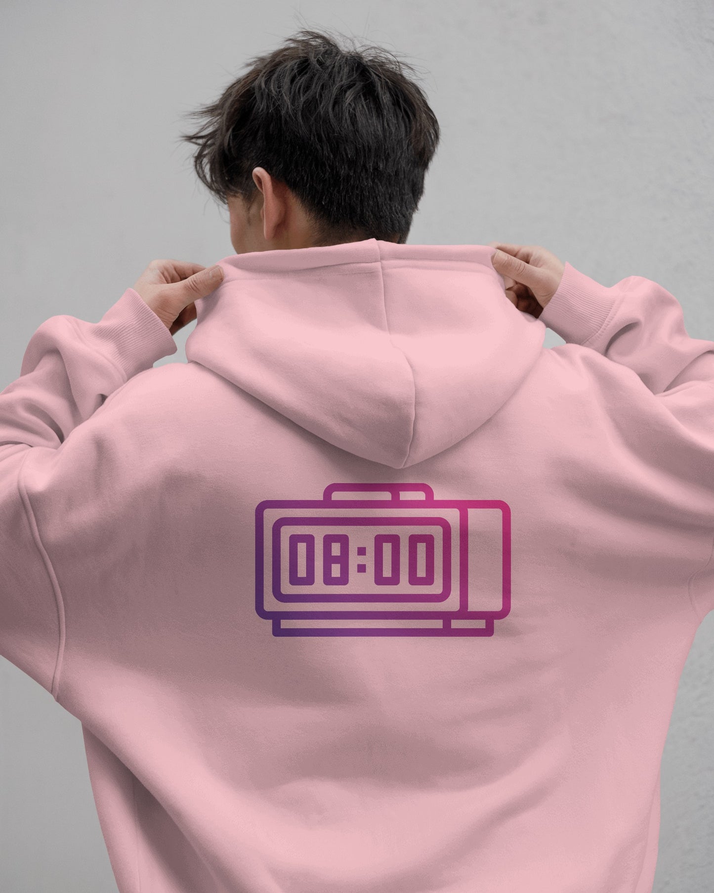 Retro Alarm Clock Men's Back Design Heavy Blend™ Hoodie