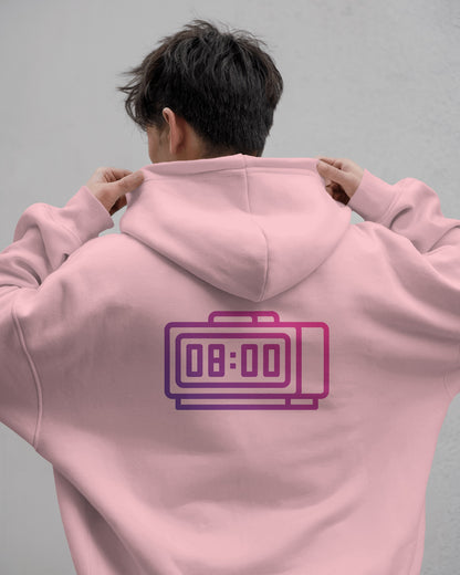 Retro Alarm Clock Men's Back Design Heavy Blend™ Hoodie