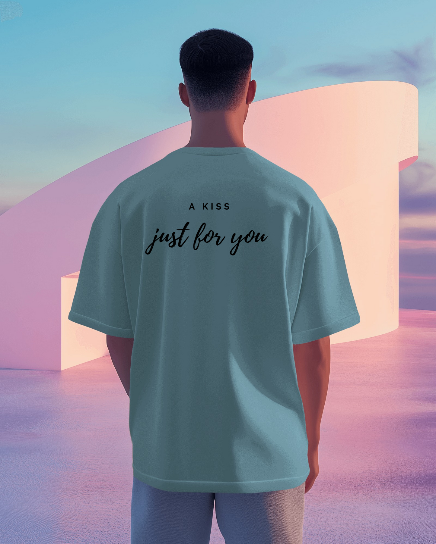 Love Note Men Heavy Cotton Tee - "A Kiss Just for You" Exclusives By RaymaxUS