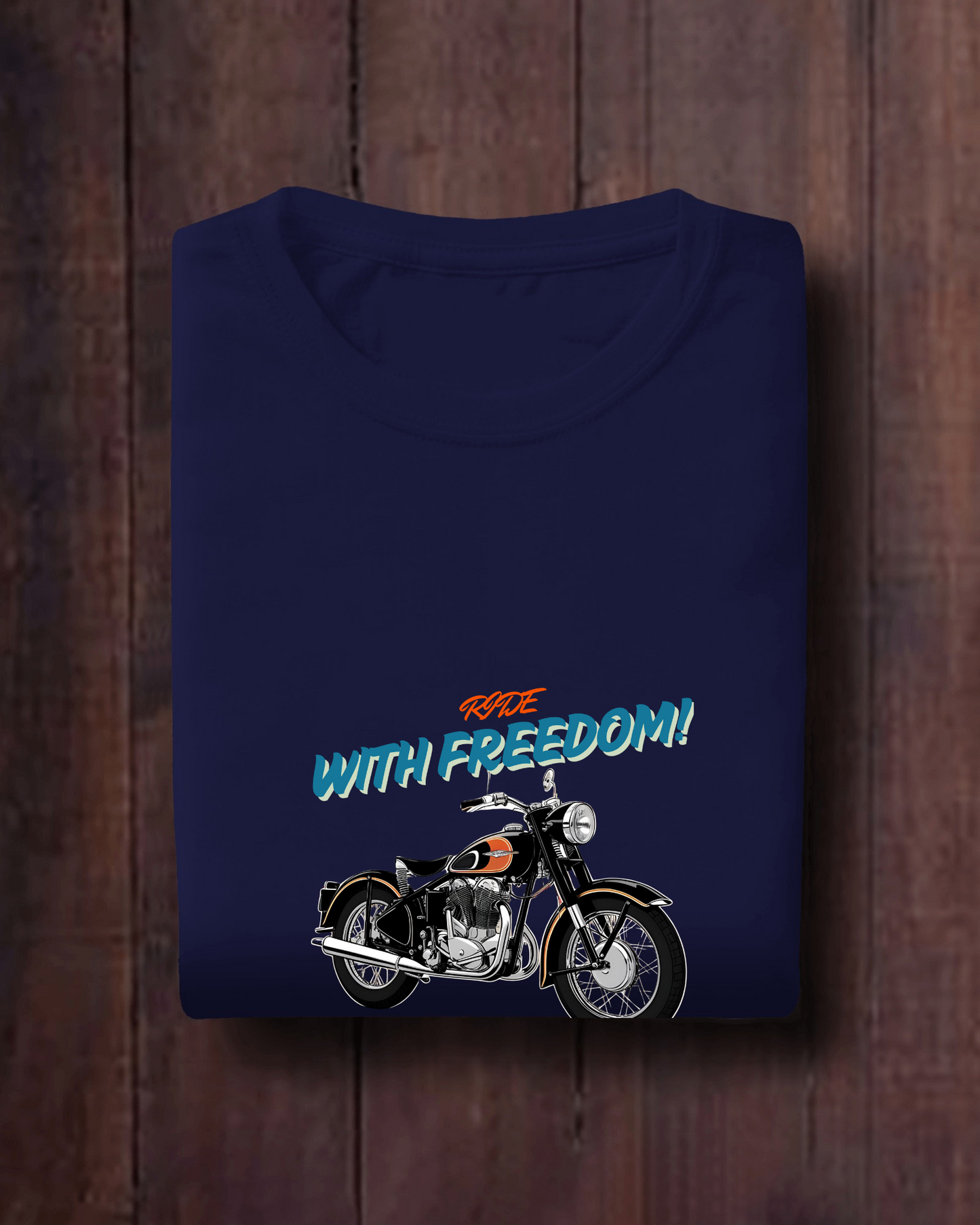 Men Heavy Cotton Tee - Classic Motorcycle Graphic T-Shirt