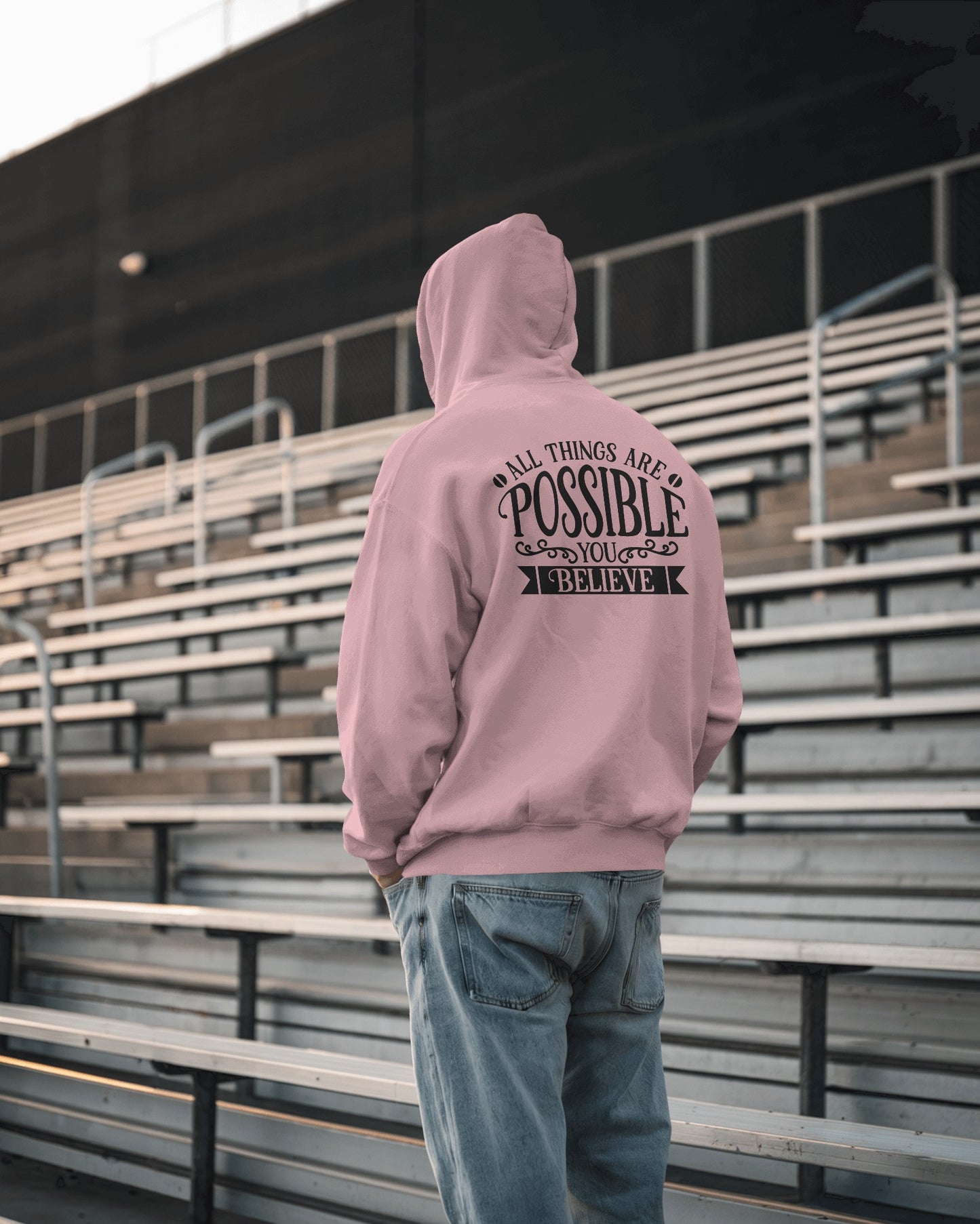 Inspirational Men's Hoodie- 'All Things Are Possible'