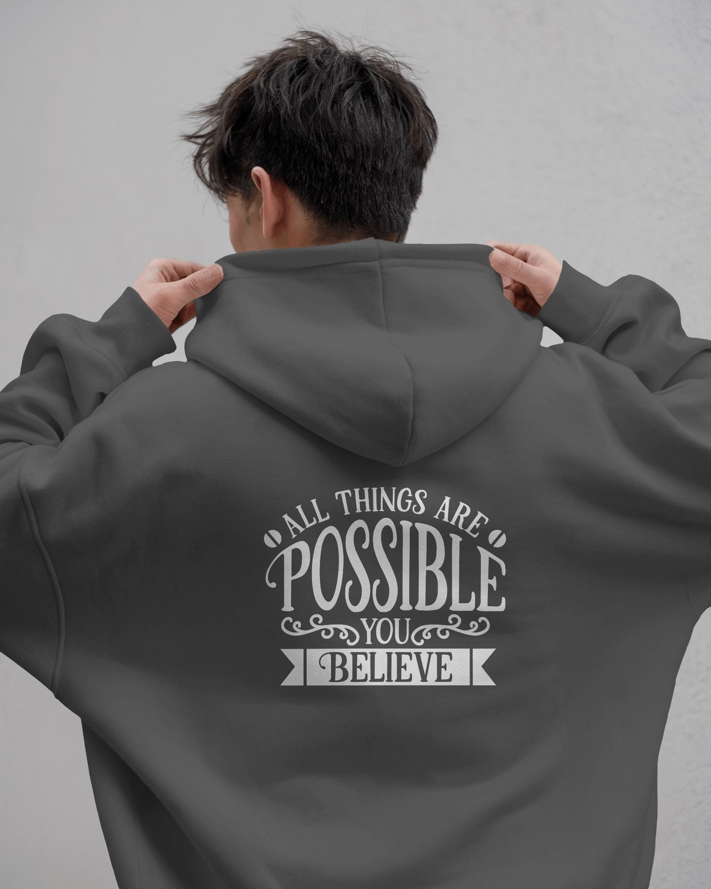 Inspirational Men's Hoodie- 'All Things Are Possible'