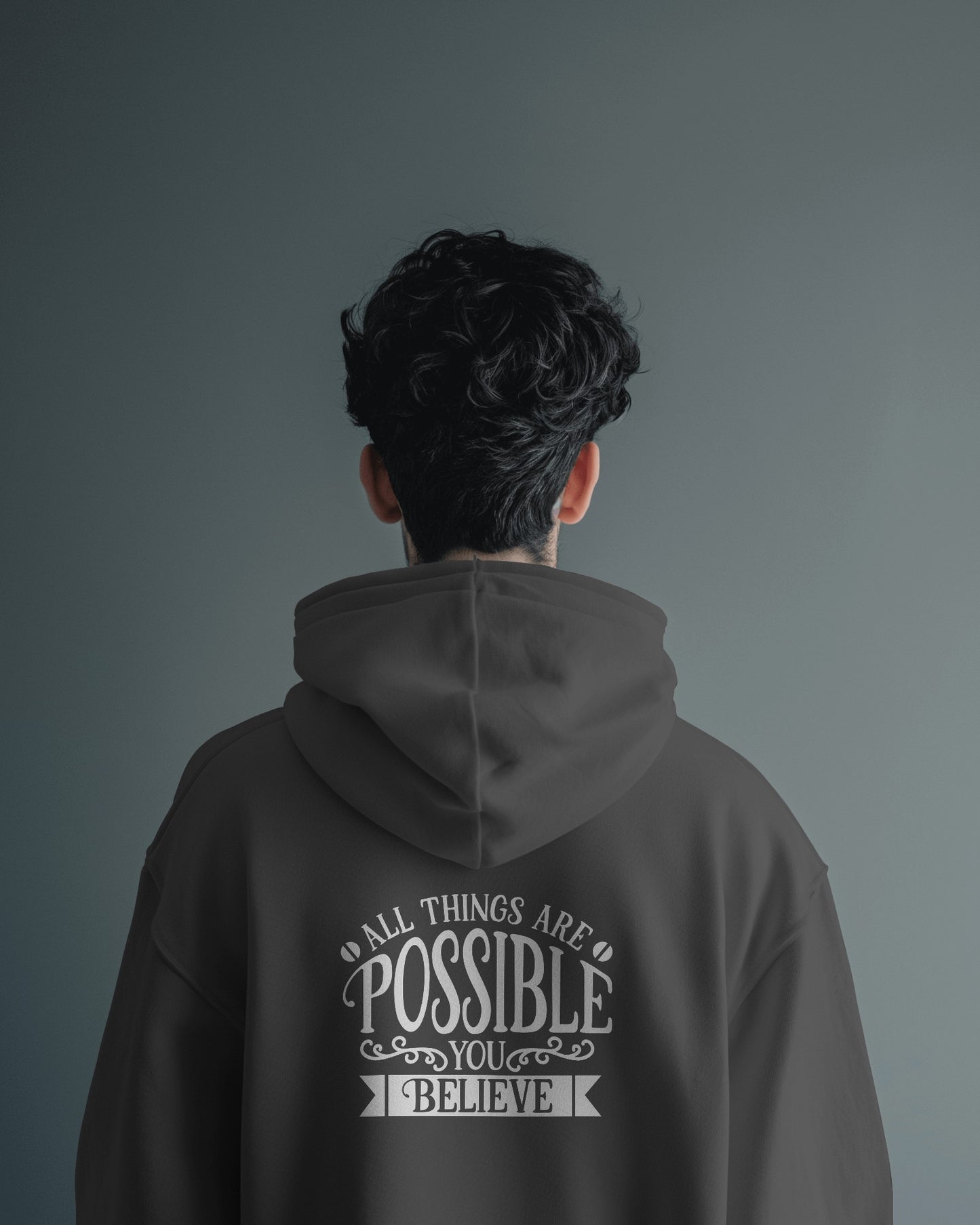 Inspirational Men's Hoodie- 'All Things Are Possible'