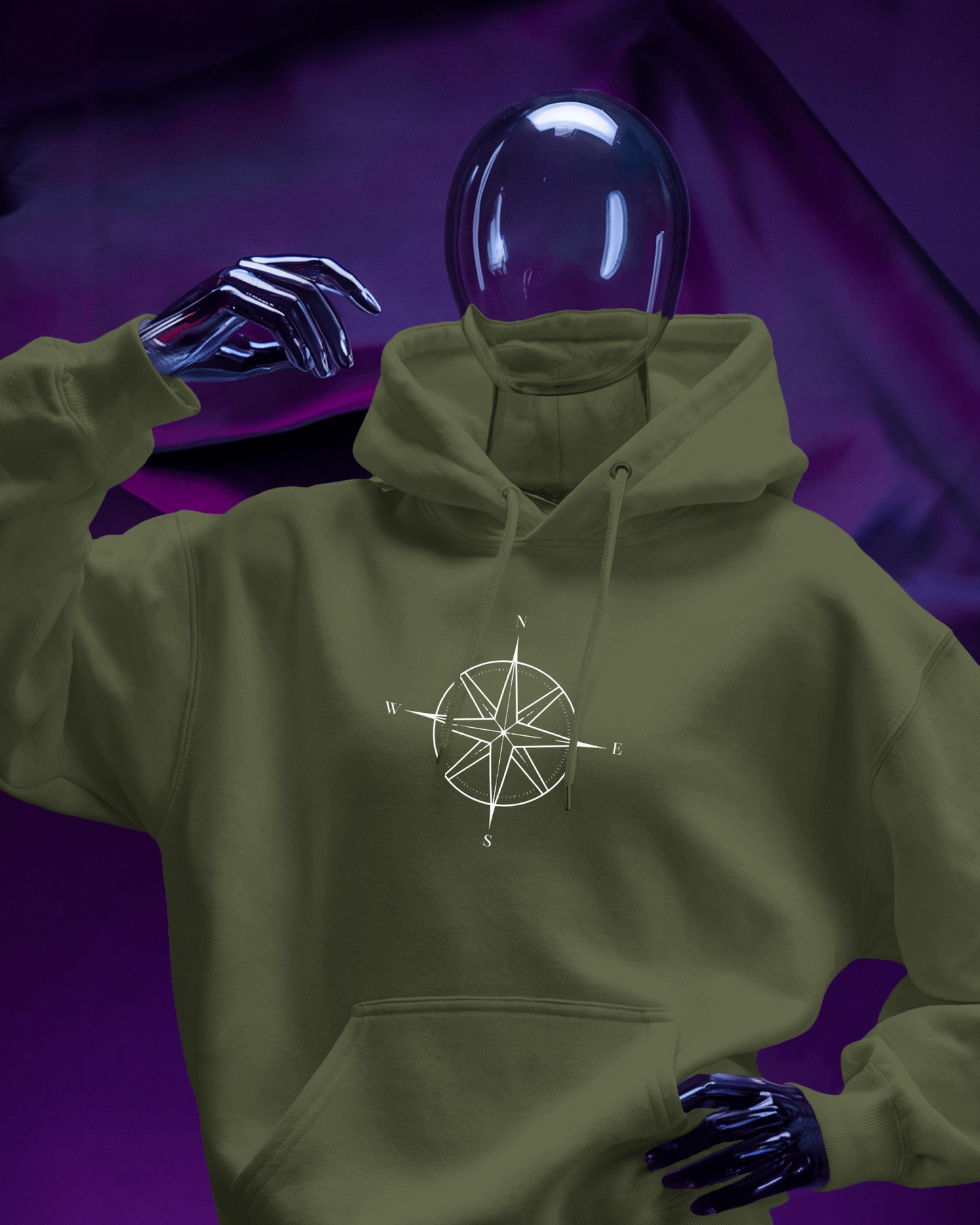 Compass Graphic Men Hoodie - Adventure Awaits Exclusives