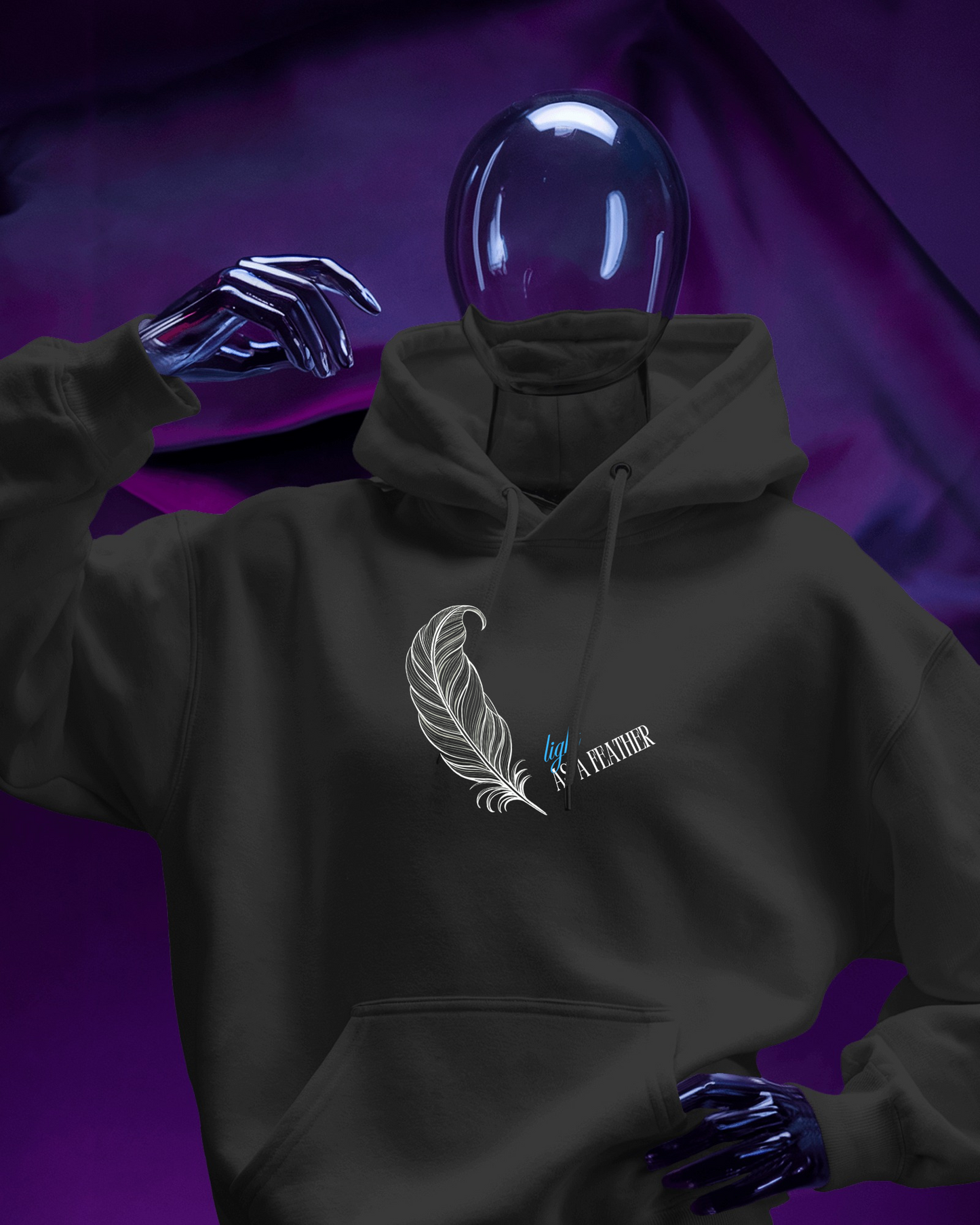 Inspirational Feather Men Heavy Blend  Hoodie- Exclusive Minimal Design