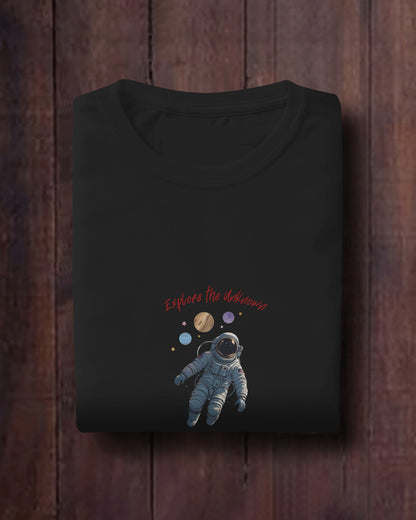 Explore the Unknown Women Heavy Cotton Tee - Astronaut Graphic Shirt