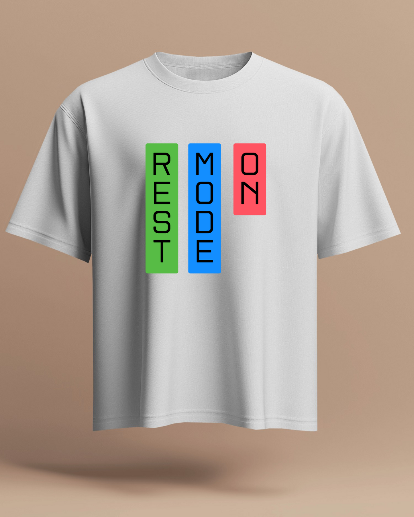 Rest Mode On Men Heavy Cotton Tee - Comfortable Relaxation T-Shirt