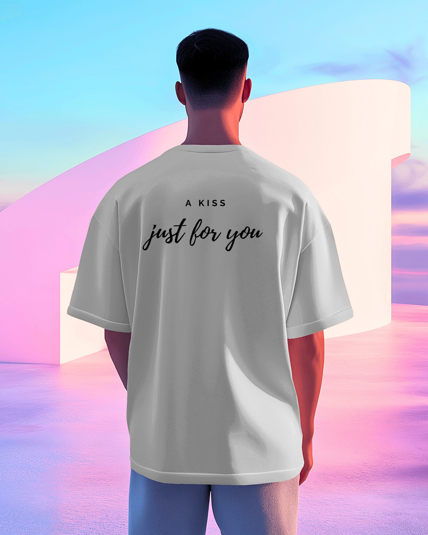 Love Note Men Heavy Cotton Tee - "A Kiss Just for You" Exclusives By RaymaxUS