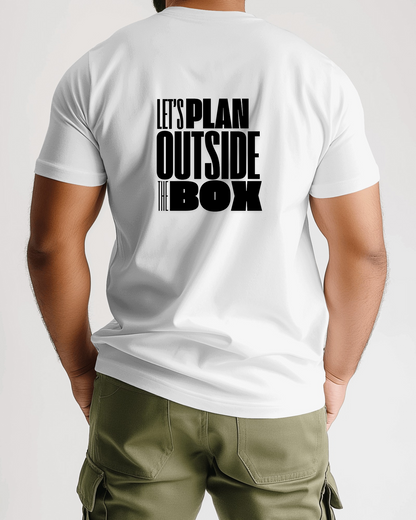 Let's Plan Outside the Box Men Heavy Cotton Tee - Motivational Graphic T-Shirt for Creative Thinkers