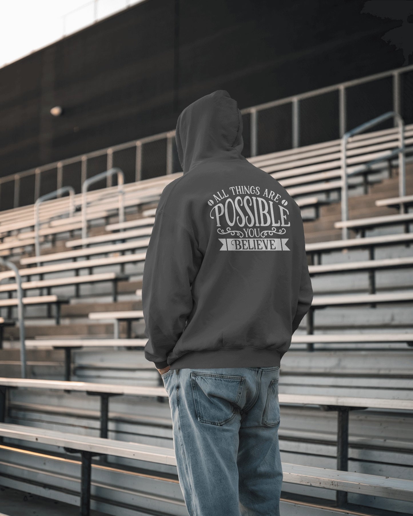 Inspirational Men's Hoodie- 'All Things Are Possible'