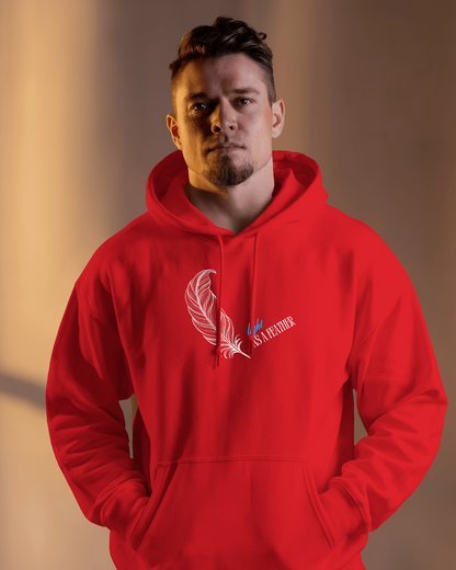 Inspirational Feather Men Heavy Blend  Hoodie- Exclusive Minimal Design