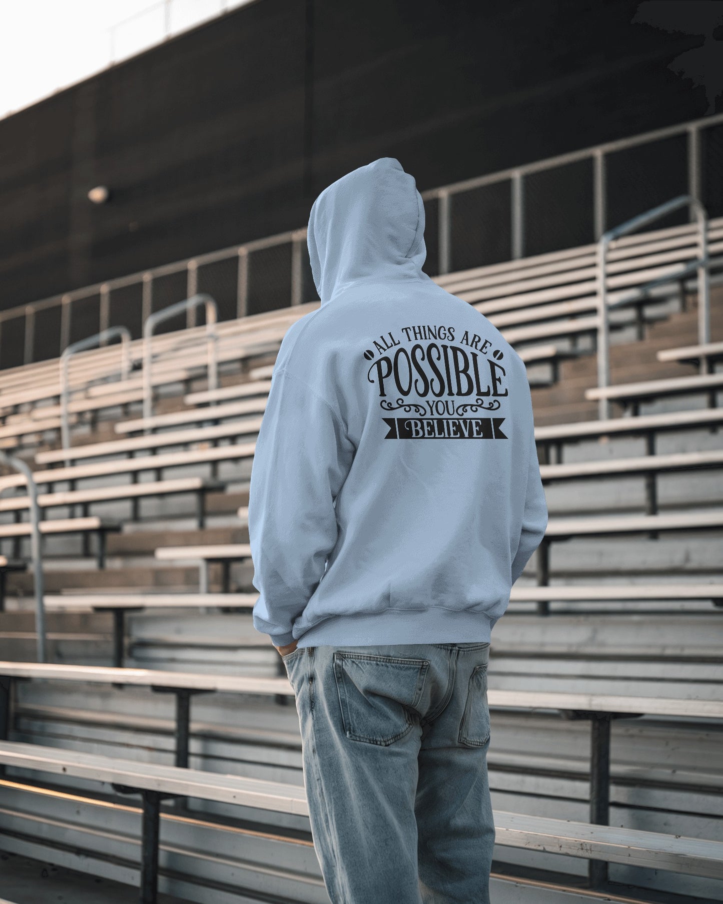 Inspirational Men's Hoodie- 'All Things Are Possible'
