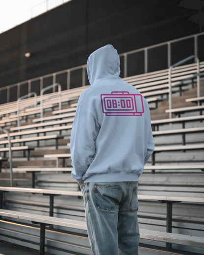 Retro Alarm Clock Men's Back Design Heavy Blend™ Hoodie