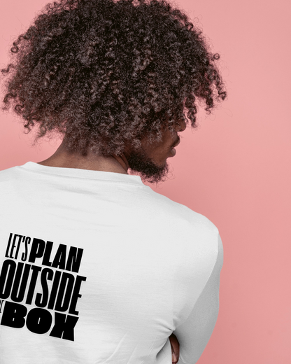 Let's Plan Outside the Box Men Heavy Cotton Tee - Motivational Graphic T-Shirt for Creative Thinkers