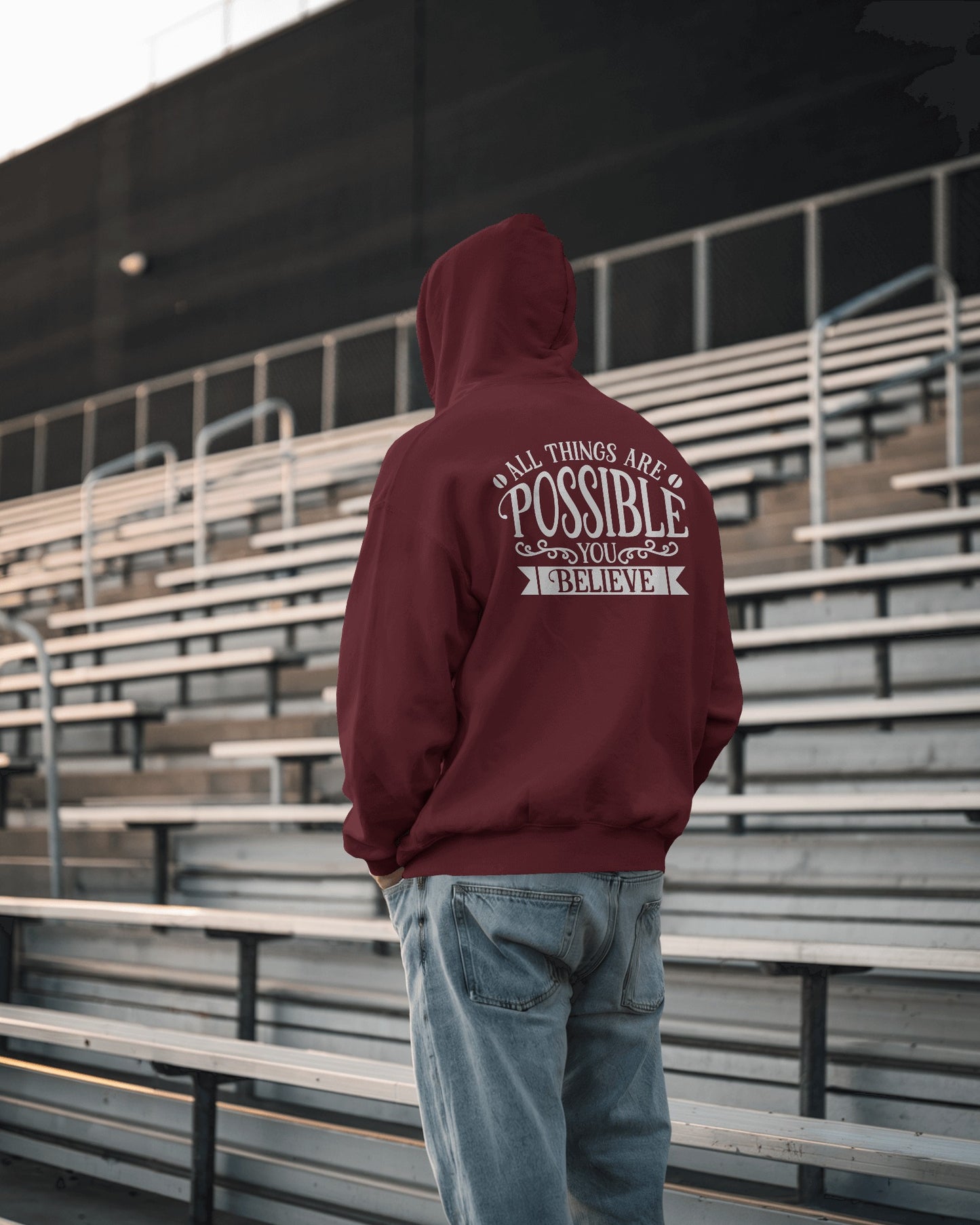 Inspirational Men's Hoodie- 'All Things Are Possible'