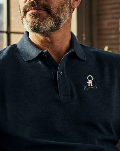 Astronaut RaymaxUS Men's Piqué Polo T-Shirt - Explore the Cosmos in Style