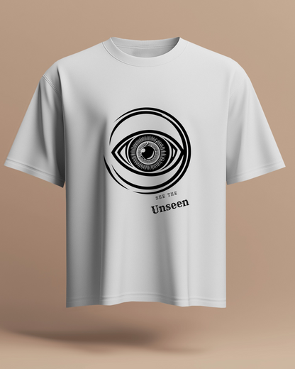 Men Exclusive Heavy Cotton Tee - See the Unseen Visionary Graphic T-Shirt