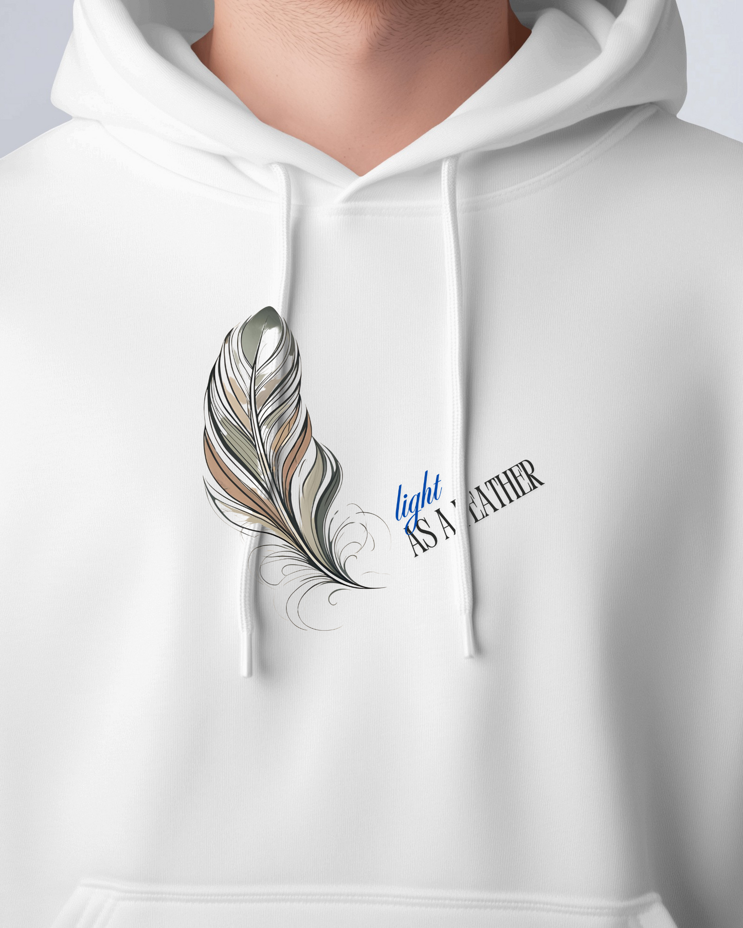 Inspirational Feather Men Heavy Blend  Hoodie- Exclusive Minimal Design