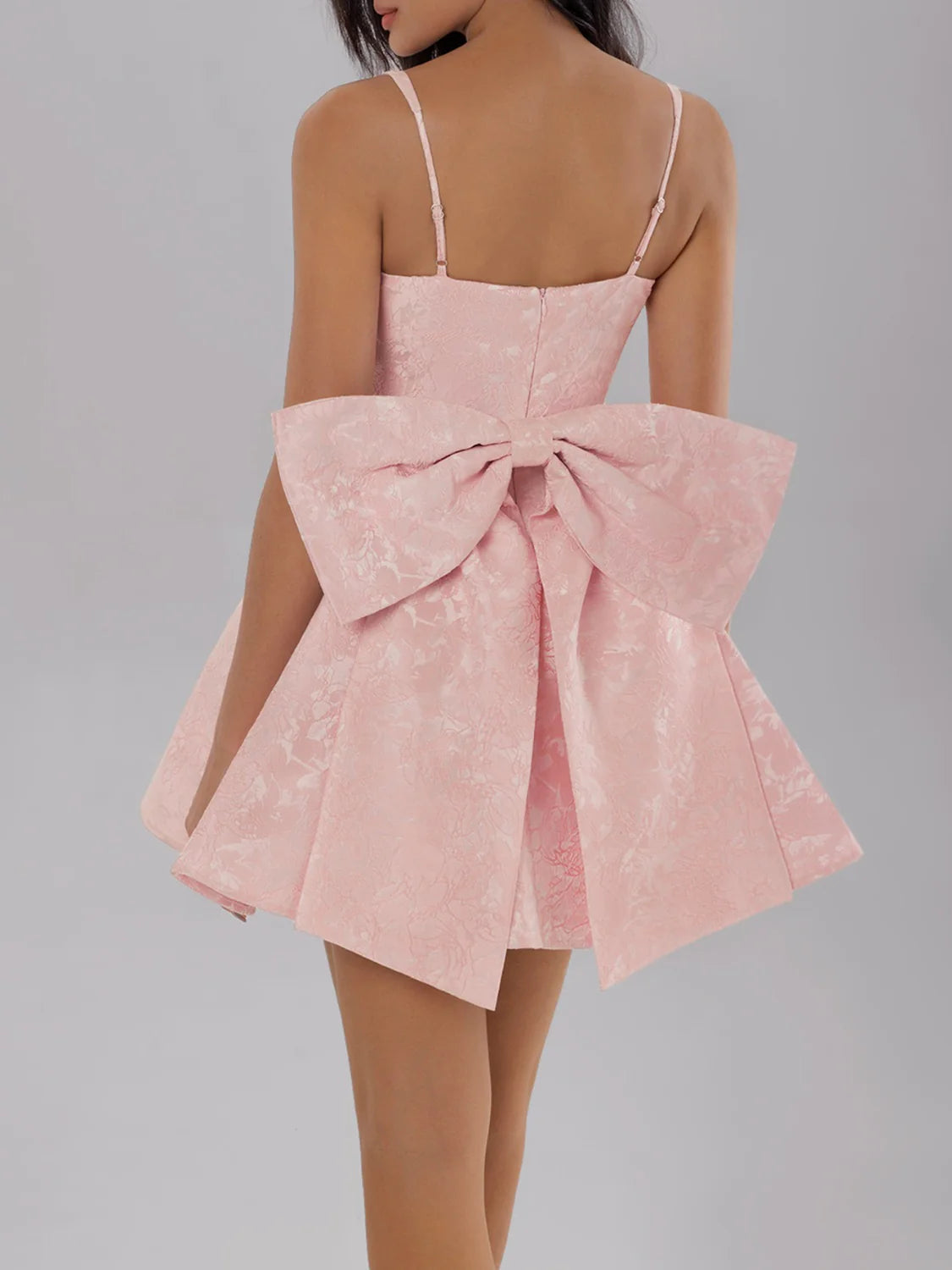 Satin Mini Cami Dress with Bow