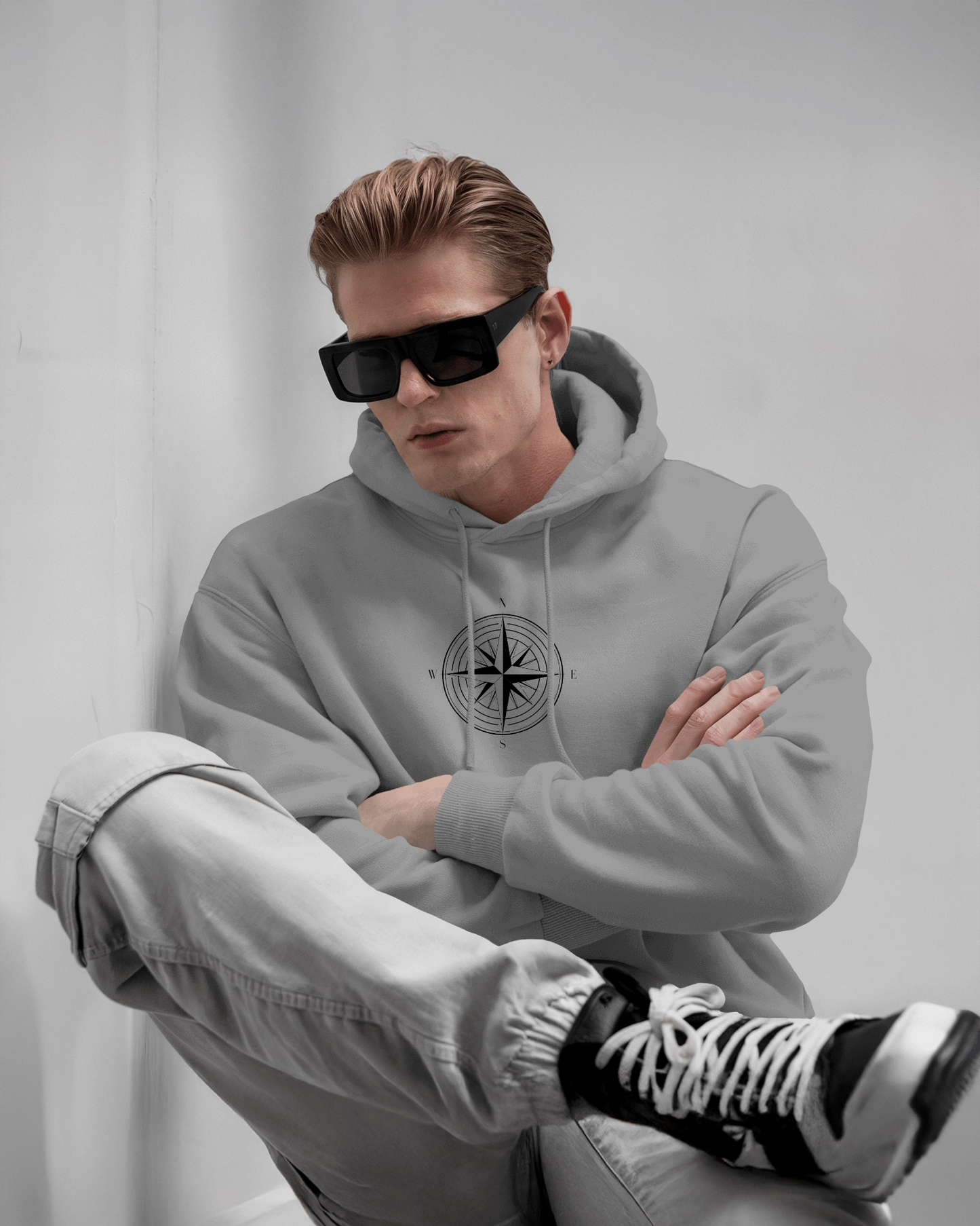 Compass Graphic Men Hoodie - Adventure Awaits Exclusives