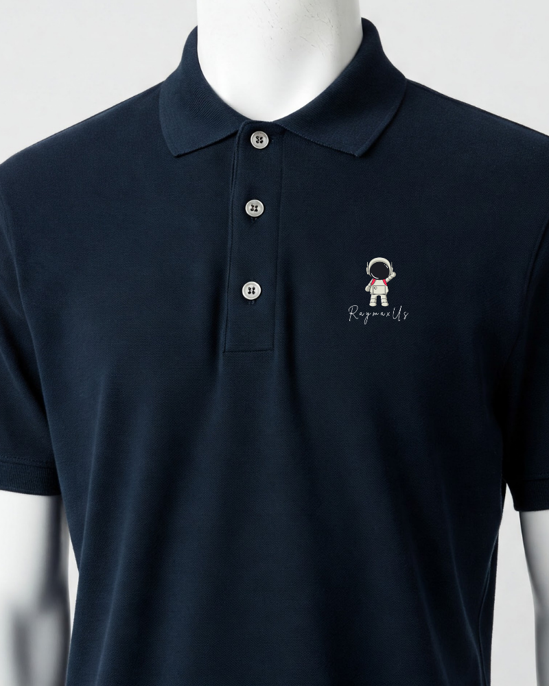 Astronaut RaymaxUS Men's Piqué Polo T-Shirt - Explore the Cosmos in Style