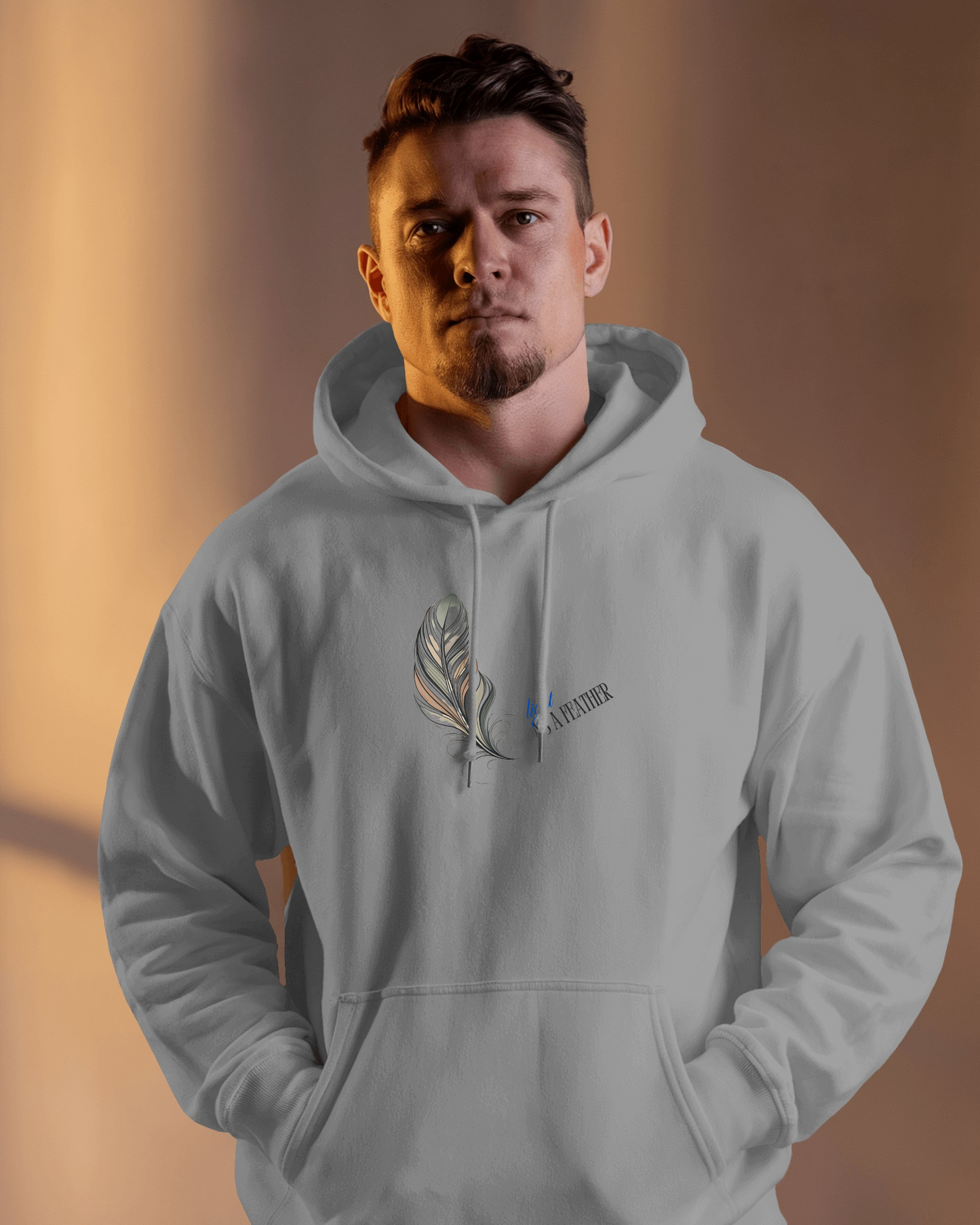 Inspirational Feather Men Heavy Blend  Hoodie- Exclusive Minimal Design